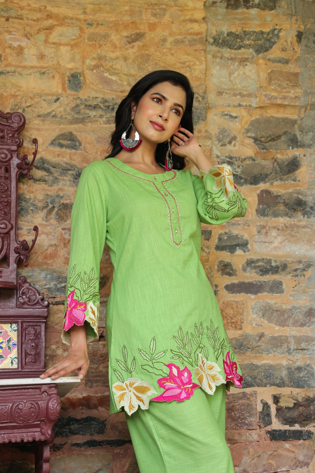 Mahua Kelly applique cotton Co-ord set
