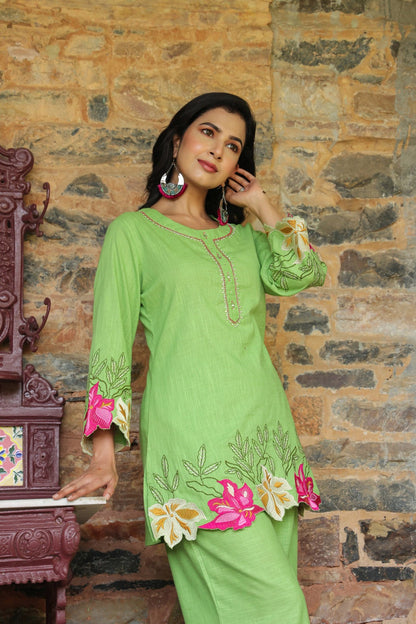 Mahua Kelly applique cotton Co-ord set