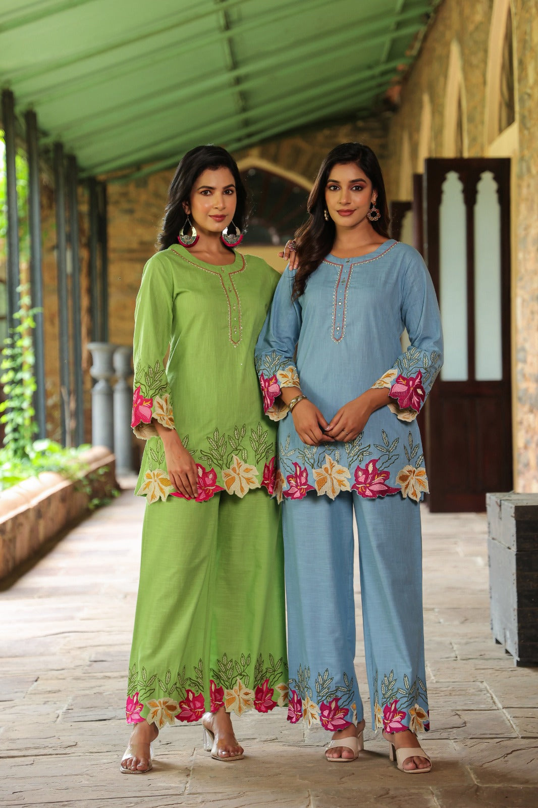Mahua Kelly applique cotton Co-ord set