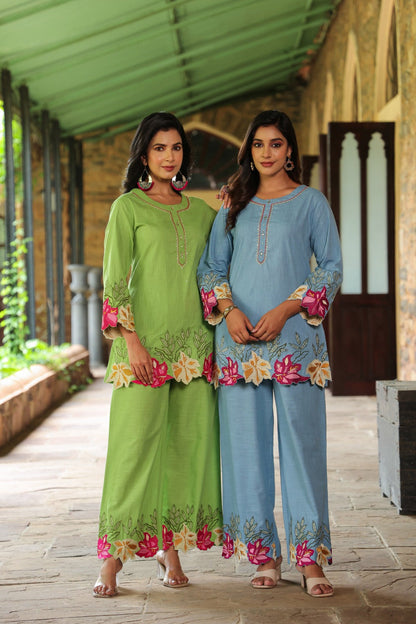 Mahua Kelly applique cotton Co-ord set