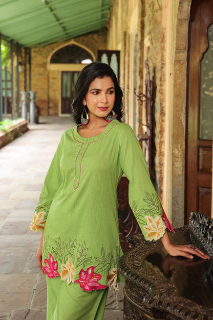Mahua Kelly applique cotton Co-ord set