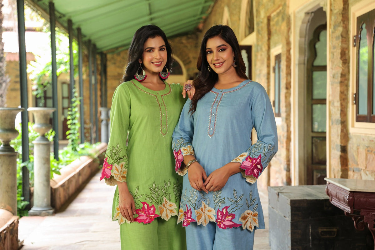 Mahua Kelly applique cotton Co-ord set