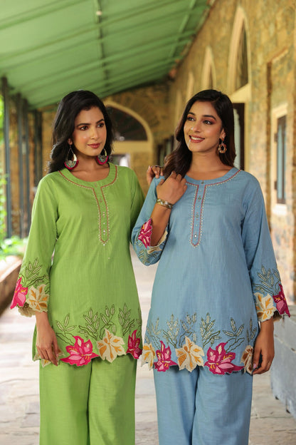 Mahua Kelly applique cotton Co-ord set
