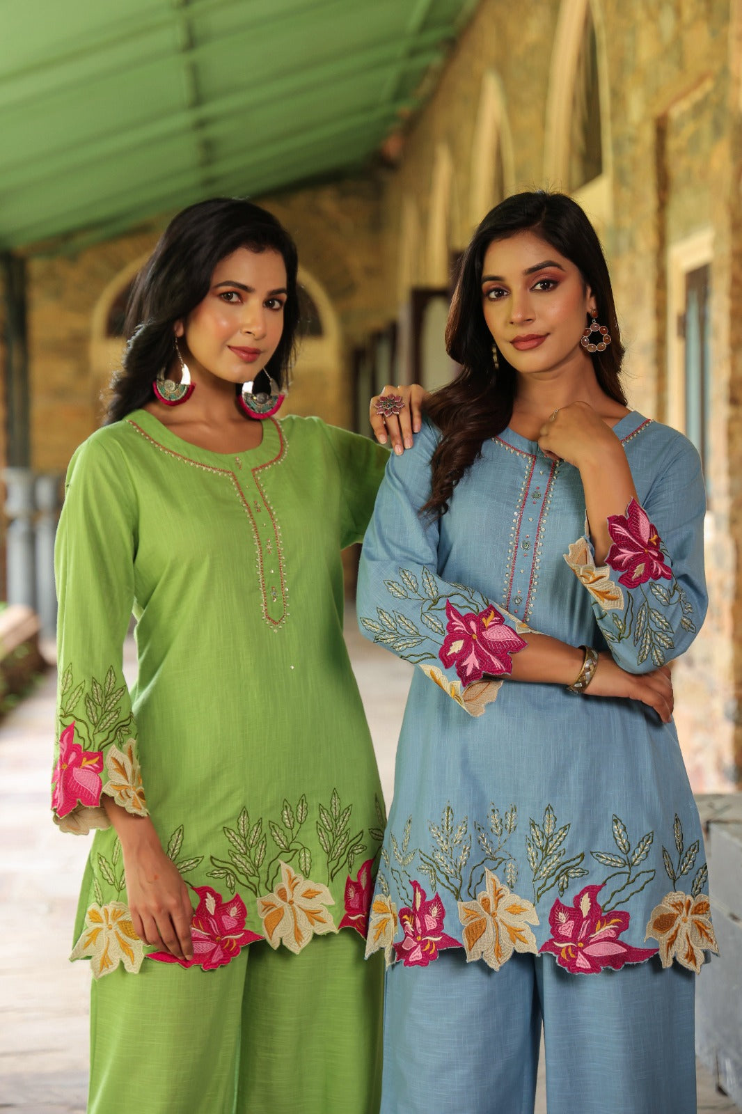 Mahua Kelly applique cotton Co-ord set