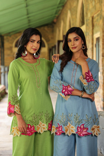 Mahua Kelly applique cotton Co-ord set