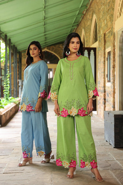 Mahua Kelly applique cotton Co-ord set