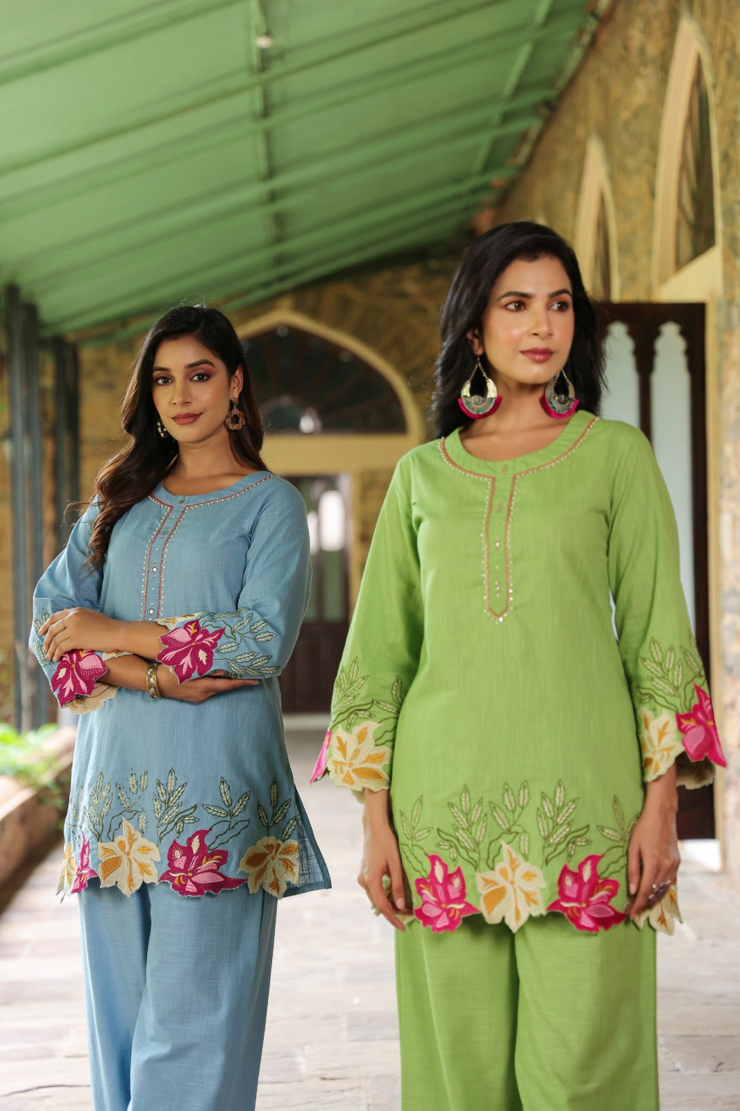 Mahua Kelly applique cotton Co-ord set