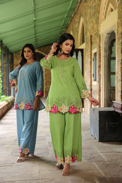 Mahua Kelly applique cotton Co-ord set