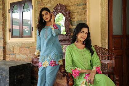 Mahua Kelly applique cotton Co-ord set