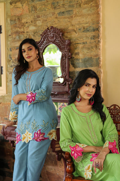 Mahua Kelly applique cotton Co-ord set