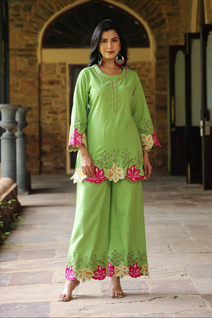 Mahua Kelly applique cotton Co-ord set