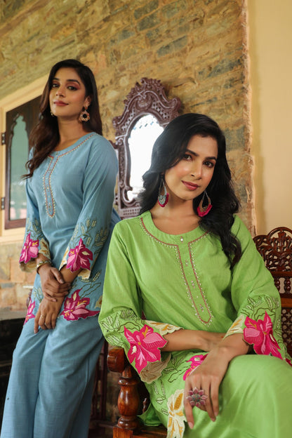 Mahua Kelly applique cotton Co-ord set