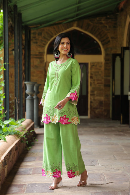 Mahua Kelly applique cotton Co-ord set