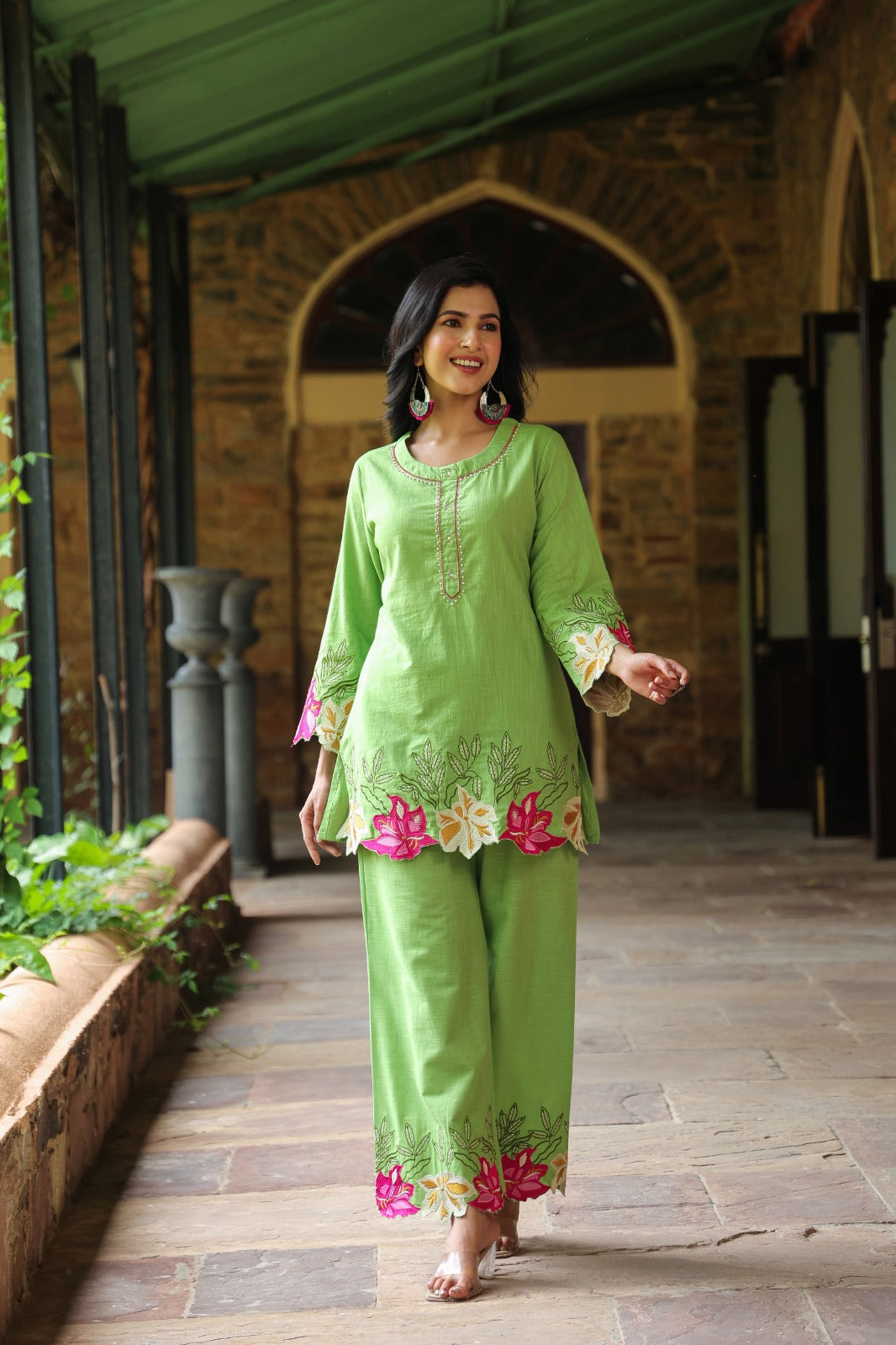 Mahua Kelly applique cotton Co-ord set