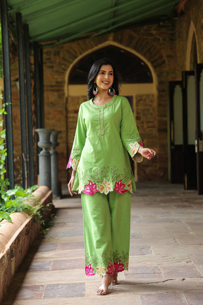 Mahua Kelly applique cotton Co-ord set