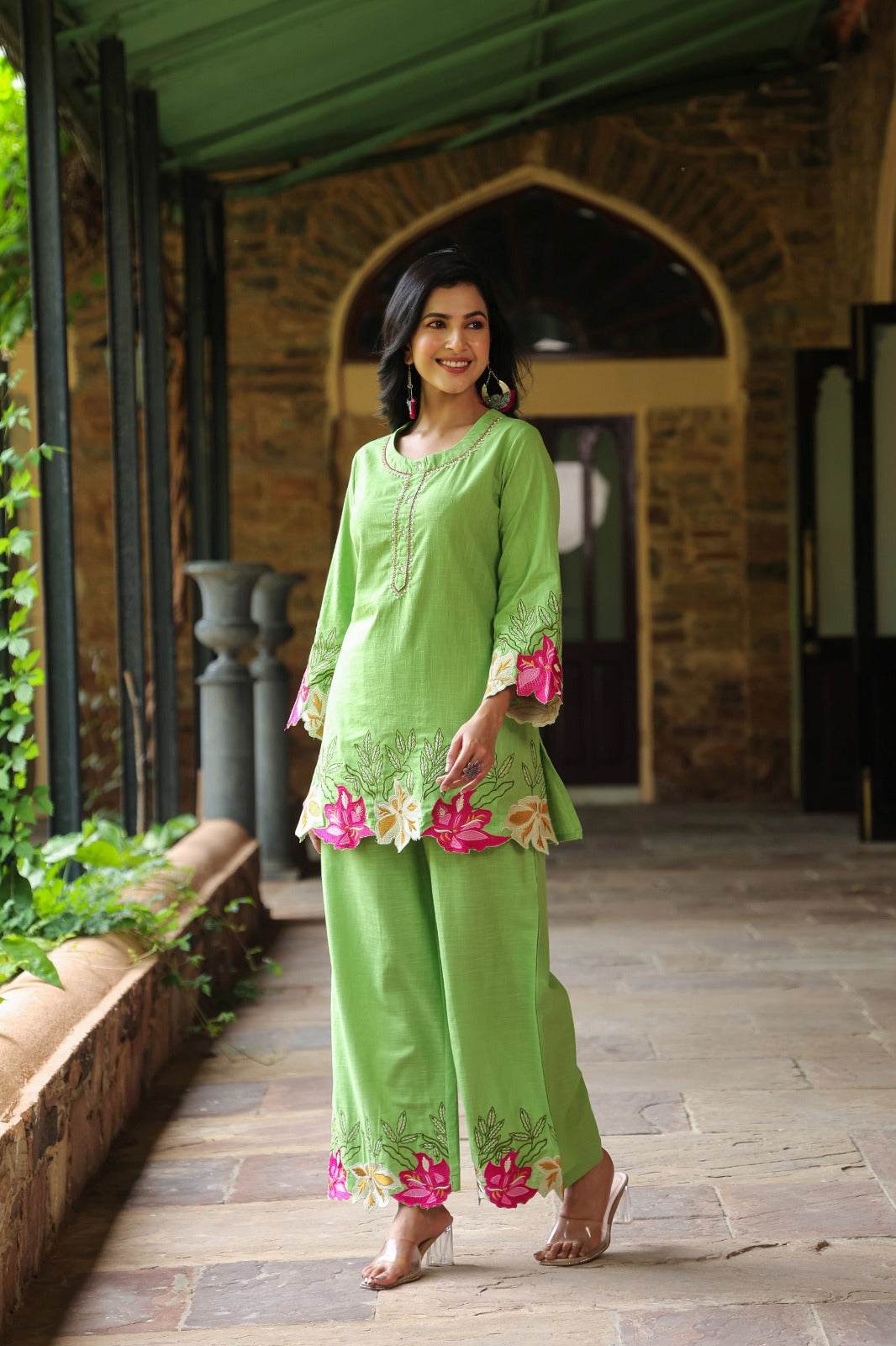 Mahua Kelly applique cotton Co-ord set