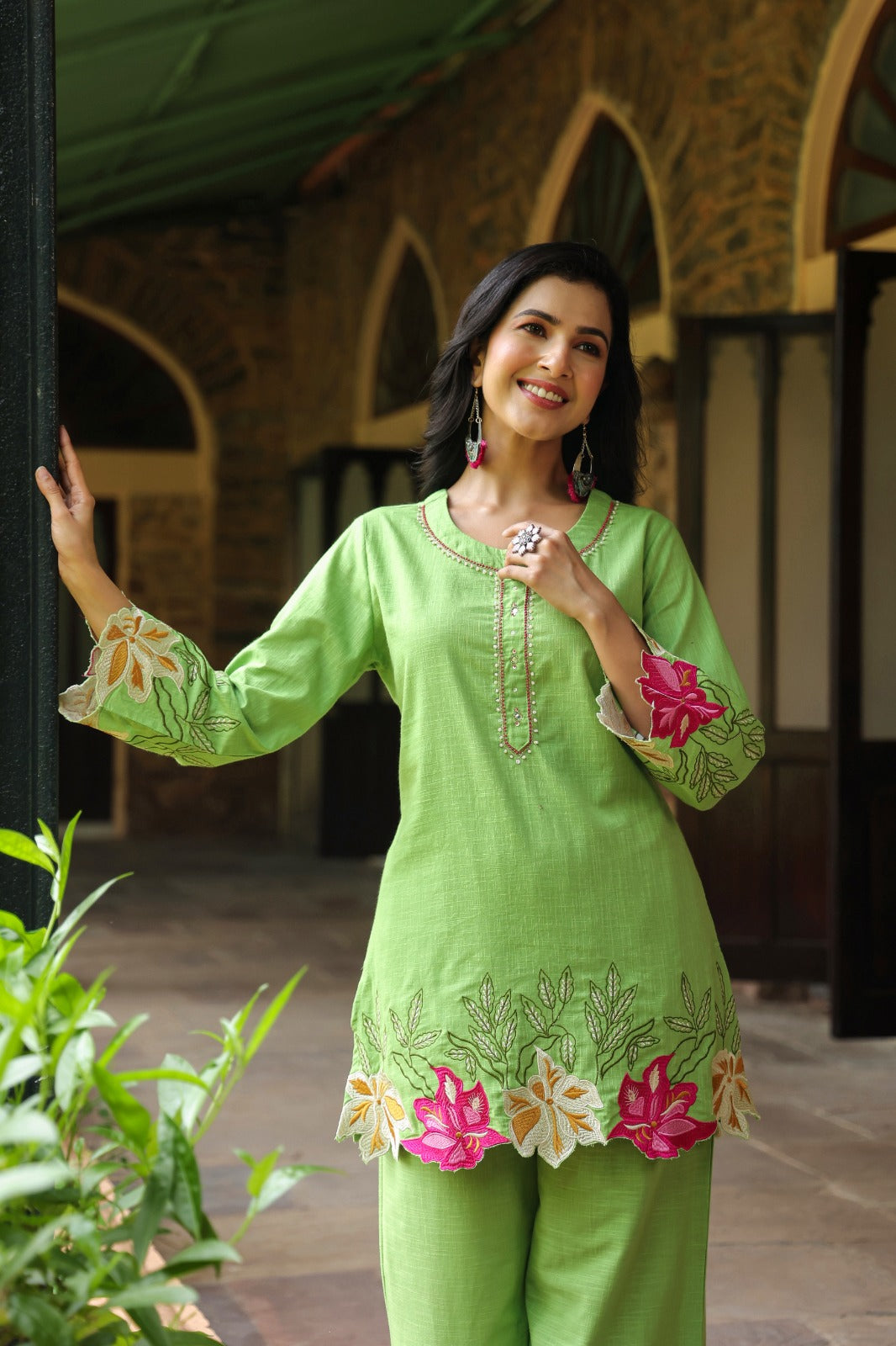 Mahua Kelly applique cotton Co-ord set