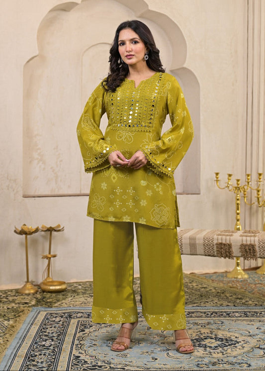 AutumnLane Kara Sage Full Work Premium Co-ord set
