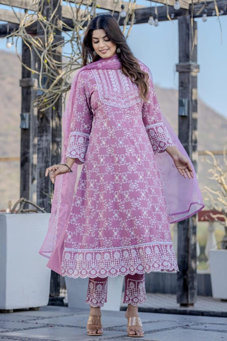 Sanmati Candy Full Work Suit set