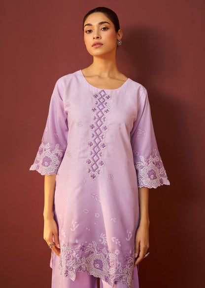 Ira lavender embroidery co-ord set
