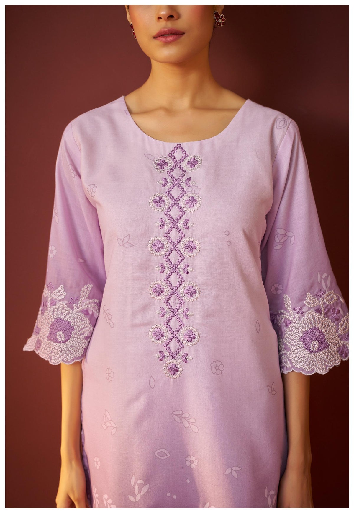 Ira lavender embroidery co-ord set