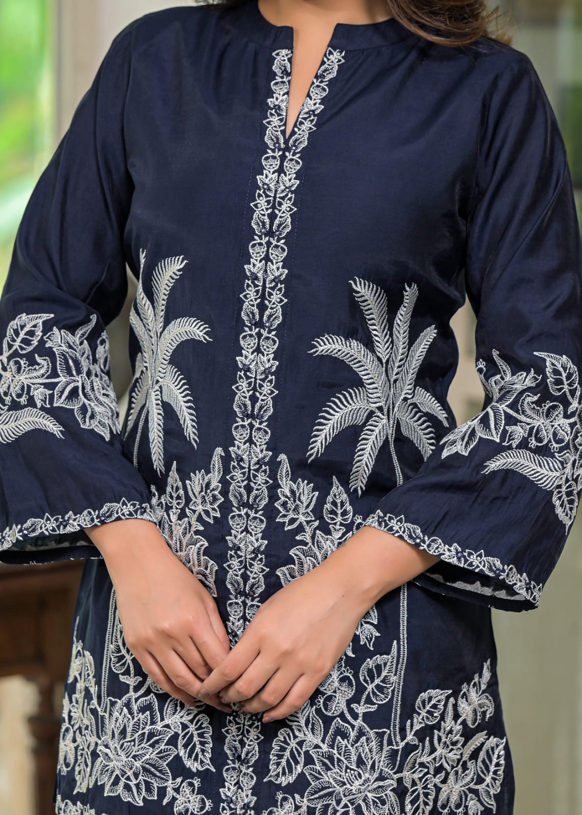 Sanmati Azure embroidery cotton co-ord set