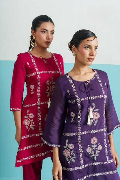 Parikrama flamingo embroidery co-ord set