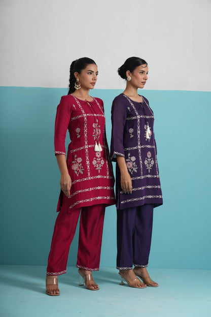 Parikrama flamingo embroidery co-ord set