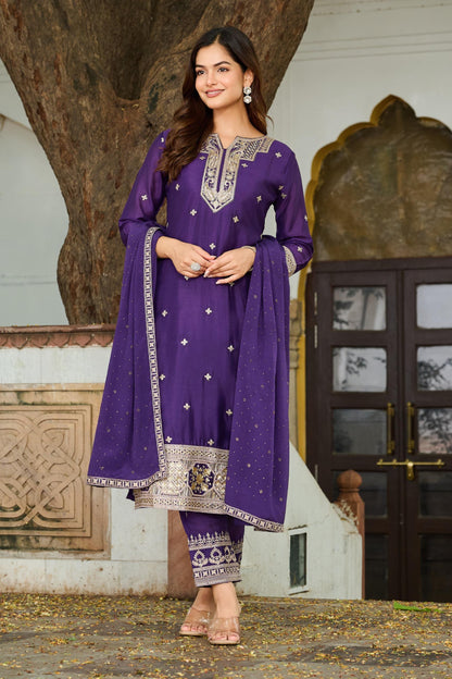 Lopa orchid full work suit set