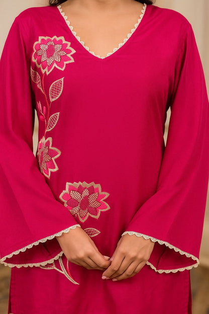 Sera rouge embroidery premium co-ord set