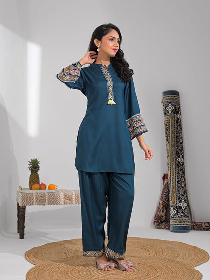 Tina Tuna Embroidered Farshi Co-ord Set