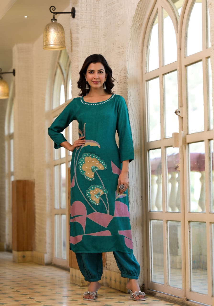 Chitra Peacock kurta pant set