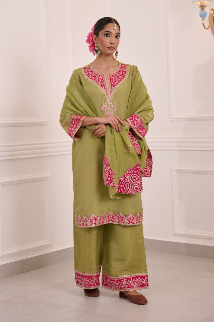 Gaurisha sage premium handwork suit set