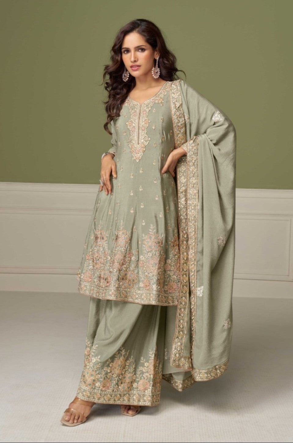 Imli Ash Full Work Premium Suit Set