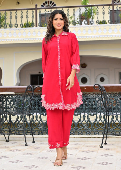 Hardik Vermi Embroidery cotton co-ord set