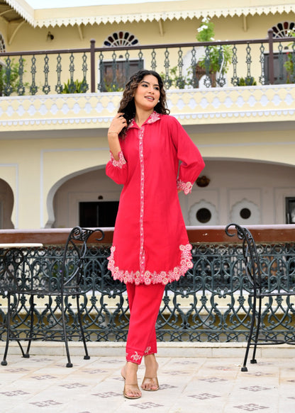 Hardik Vermi Embroidery cotton co-ord set