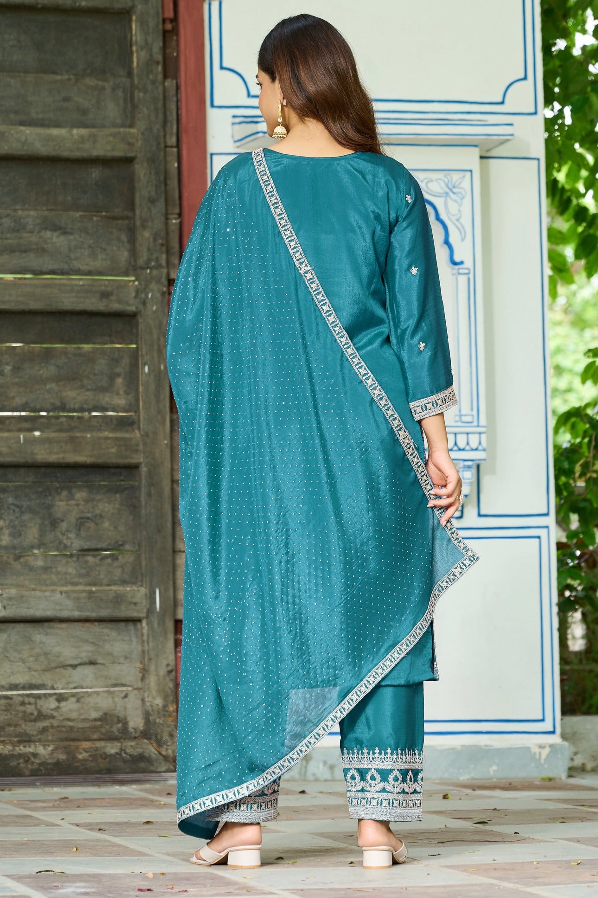 Malti peacock full work suit set