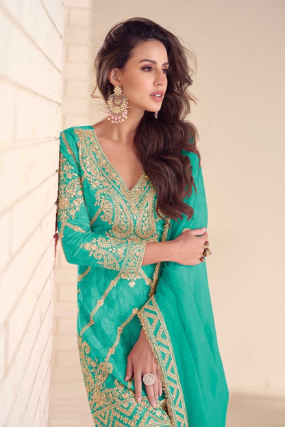 Koyal Peacock Full Work Suit Set