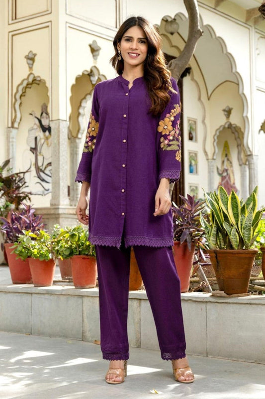 AutumnLane Omra orchid embroidery cotton co-ord set