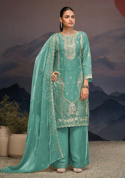 Mayuri Minty Full Work Suit Set