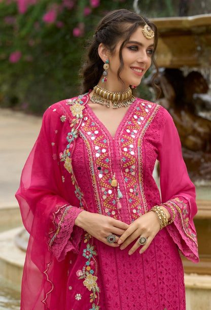 Chandrani Rose Schiffli Full Work Suit Set