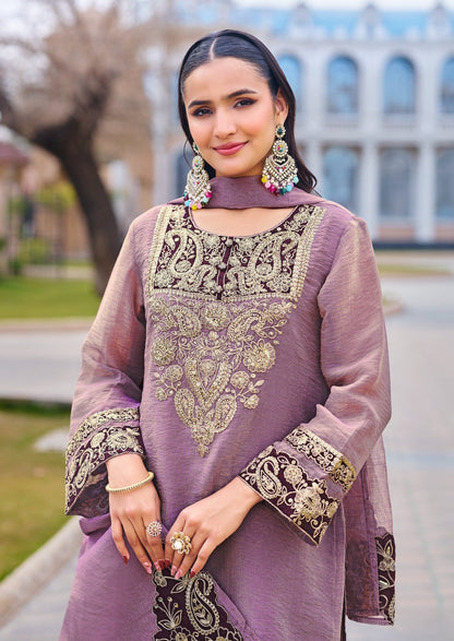 Mihika Lavender Full Work Premium Suit set