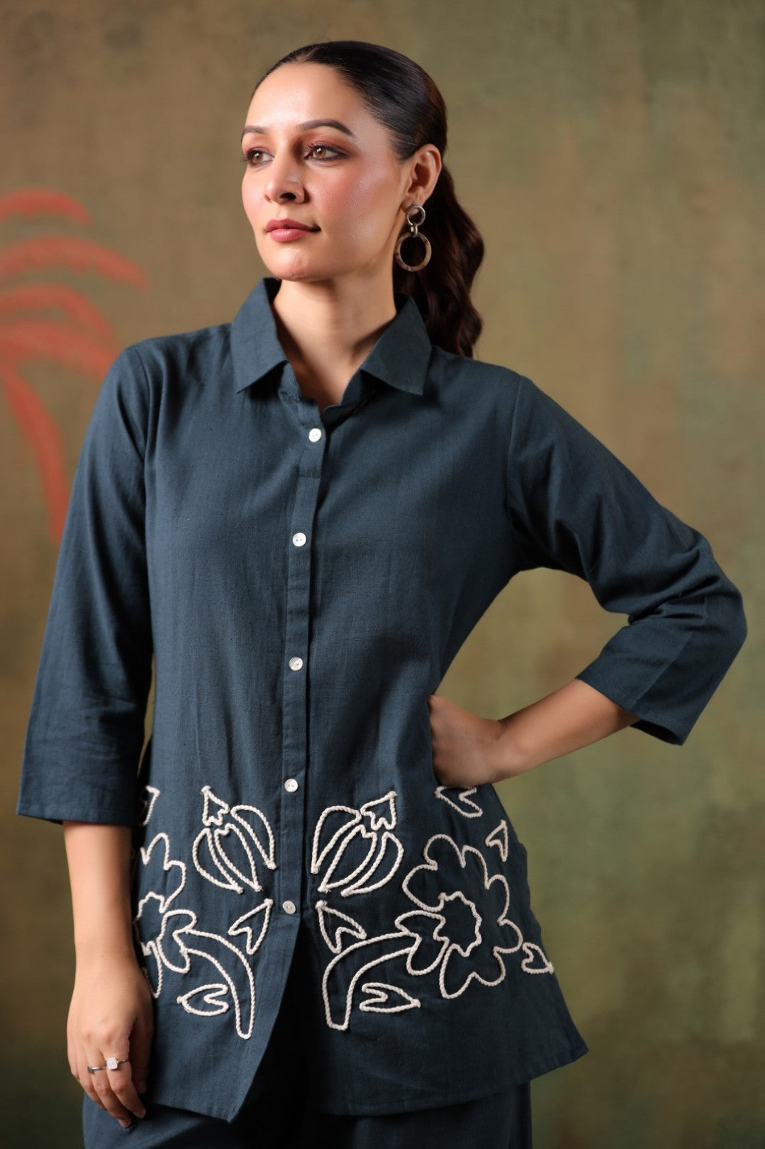 Sargi Azure embroidery co-ord set