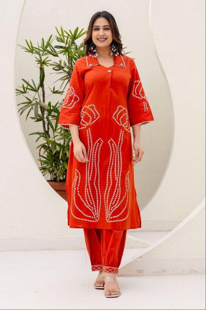 Girnar Apricot Cotton suit set
