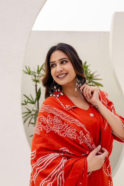 Girnar Apricot Cotton suit set