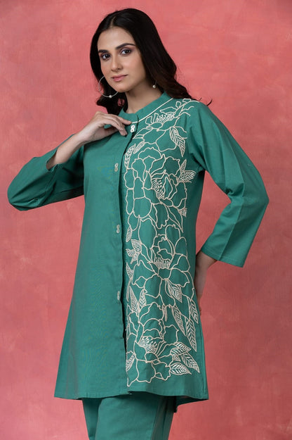 Gaur kelly embroidery cotton co-ord set