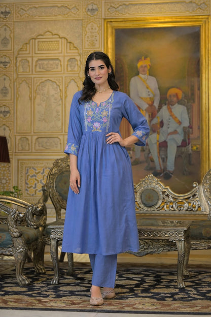 Naveena Tiffany Embroidered Kurta Pant Set