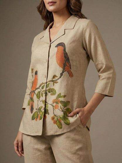Prisha greige cotton co-ord set