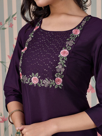 Dhiyona OD  Women Embroidered Straight Kurta