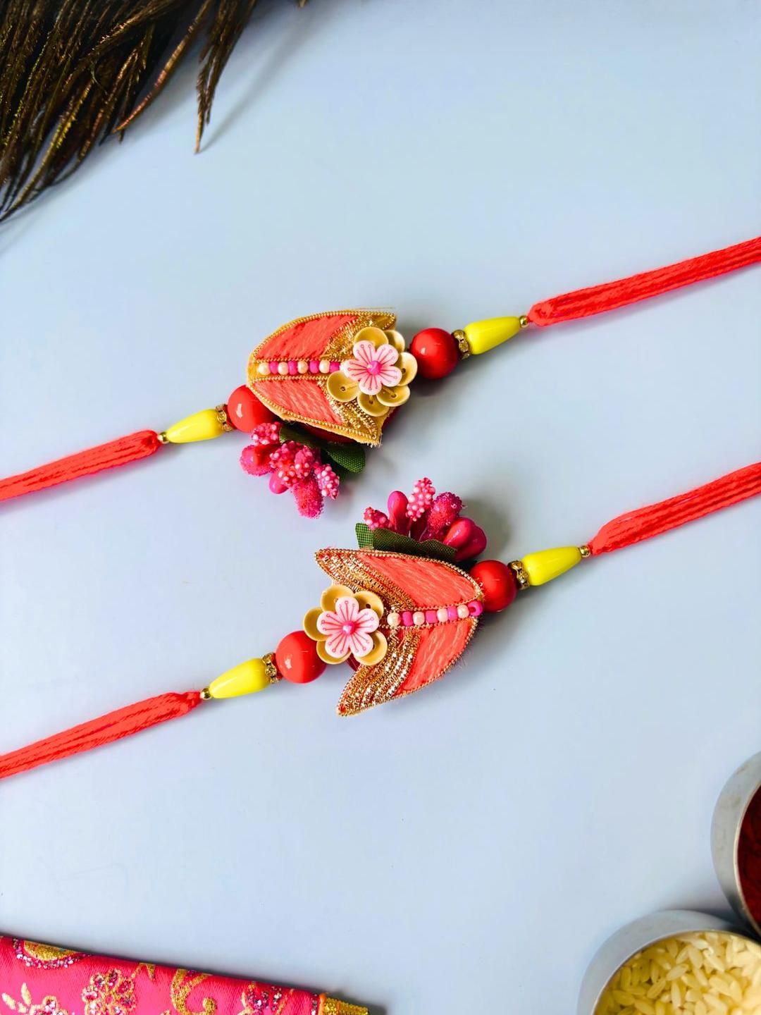 Dhiyona Pack of 2 Traditional Handmade Rakhi